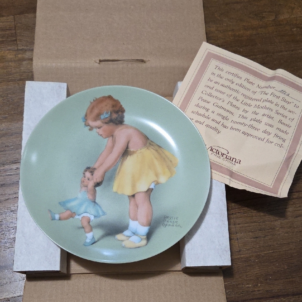 Victoriana The First Step Collector Plate With Box And Cert Of Authenticity